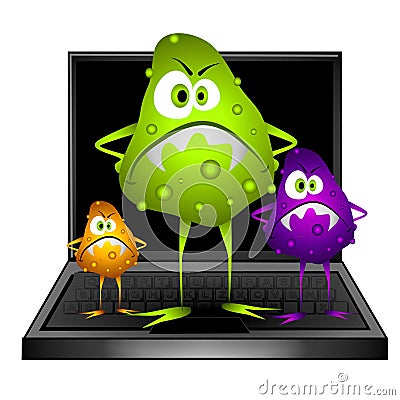 Clip  Computer on Computer Virus Bugs Clip Art  Click Image To Zoom
