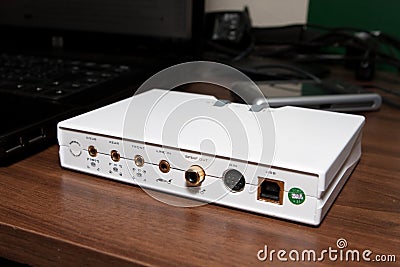Sound Card on Home   Stock Photography  External Sound Card