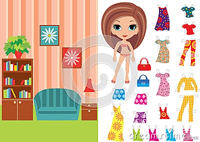 Paper Doll Clothing on Free Stock Photography  Paper Doll With Clothes And A Paper Room