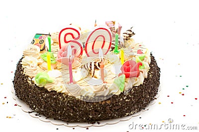 Torta De Cumpleaños Por 60 Años De Jubileo Fotografía de archivo libre de regalías - Imagen: 6317817